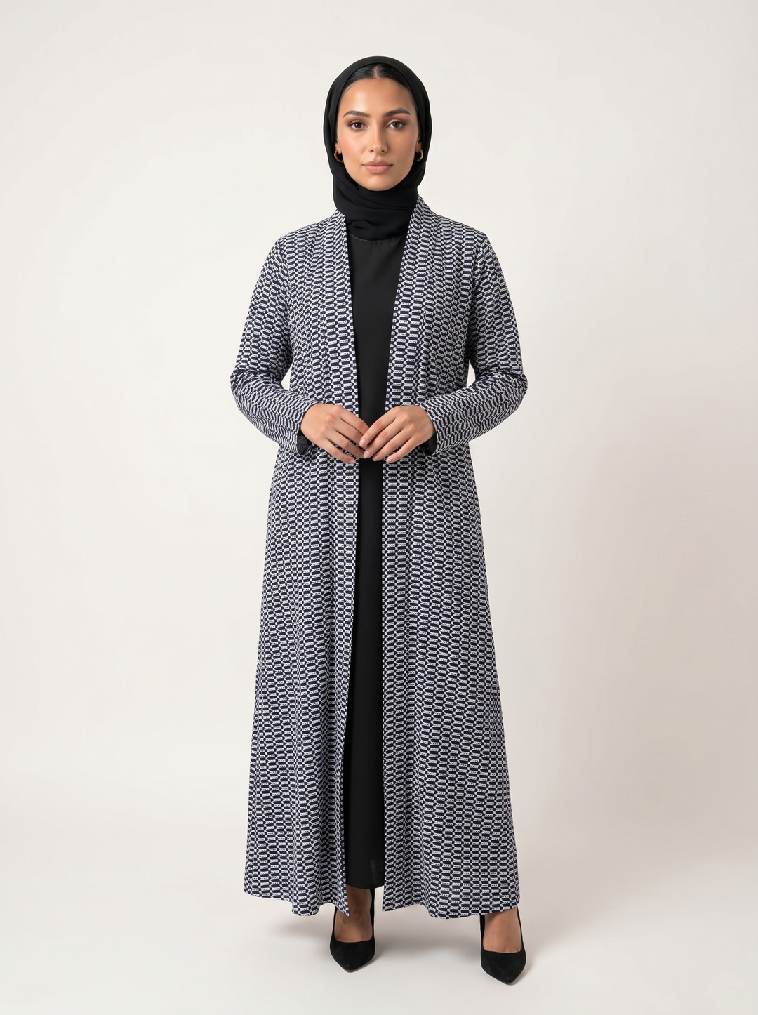 Midnight Thread abaya - bust shot with hijab
