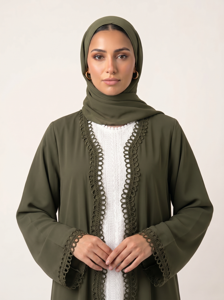 Zaytoun abaya - bust shot with hijab